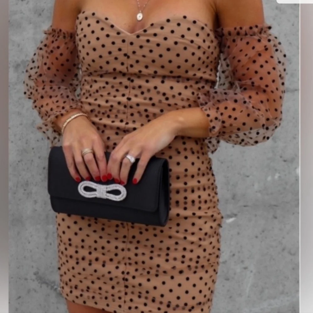 Vici Sheer Polka Dot Off-Shoulder Dress - Picture 4 of 5